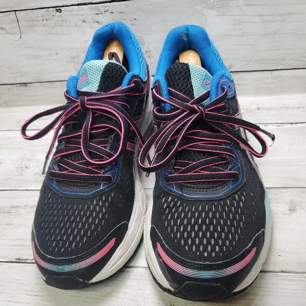 Asics Gel Contend 3 Running Shoes Sneakers T5G7N Womens Size 9 Black Blue P/T - Picture 2 of 14